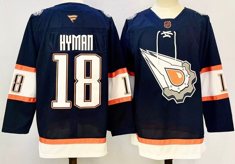 Men's Edmonton Oilers Zach Hyman Fanatics Navy Player Jersey