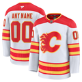 Men's Calgary Flames Fanatics White Away Premium Custom Jersey