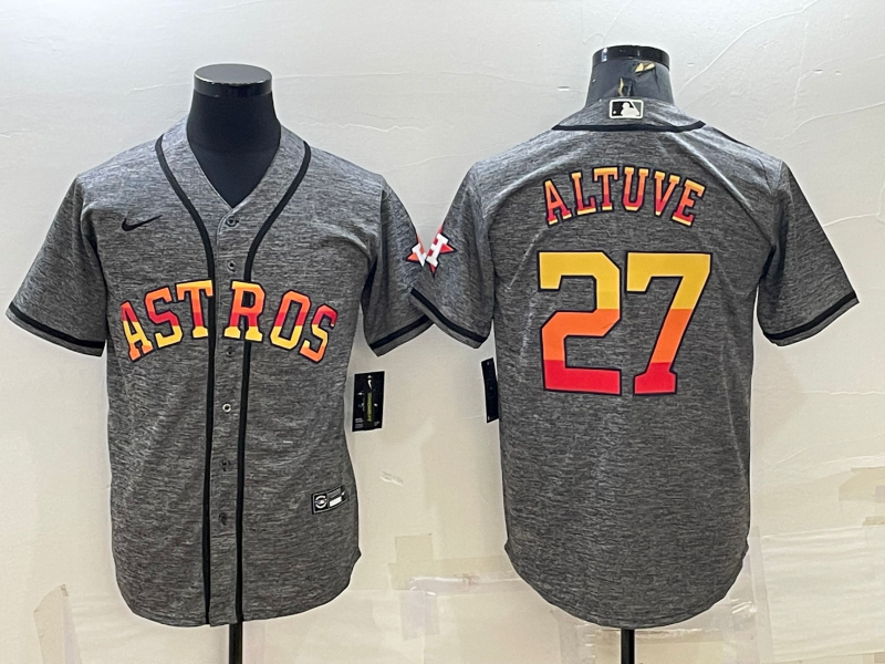 Men's Houston Astros Jose Altuve Gray Replica Player Jersey