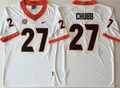 Men's Georgia Bulldogs Nick Chubb White Player Game Jersey