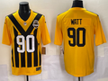 Men's Pittsburgh Steelers T.J. Watt Gold Alternate 1933 Throwback Game Jersey