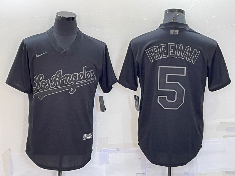 Men's Los Angeles Dodgers Freddie Freeman Black Authentic Game Jersey