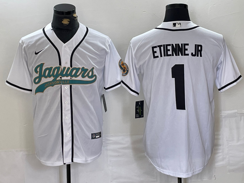 Men's Jacksonville Jaguars Travis Etienne Jr White Game Jersey