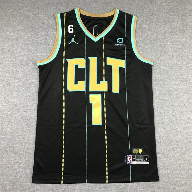 Men's Charlotte Hornets LaMelo Ball Black 2022/23 Swingman Jersey - City Edition