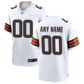 Men's Cleveland Browns White Custom Game Jersey