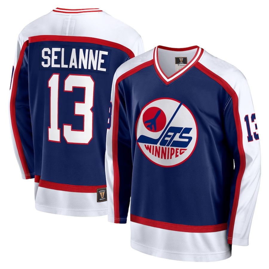Men's Winnipeg Jets Teemu Selanne Blue Player Game Jersey