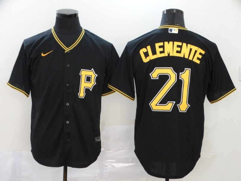 Men's Pittsburgh Pirates Roberto Clemente Black Replica Baseball Jersey