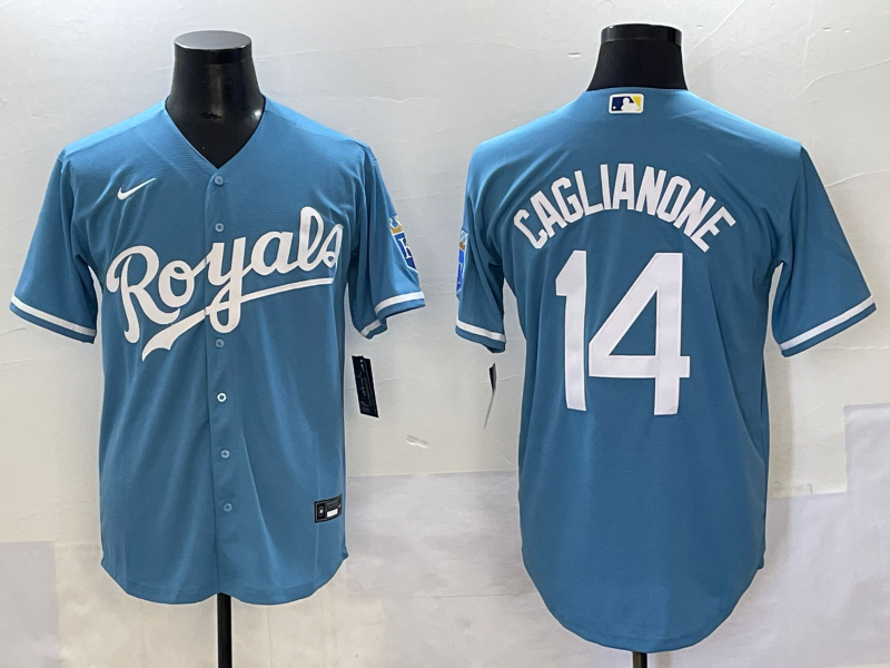 Men's Kansas City Royals Jac Caglianone Light Blue Alternate Replica Jersey