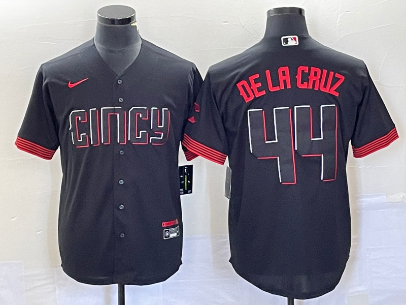 Men's Cincinnati Reds Elly De La Cruz Black 2023 City Connect Replica Player Jersey