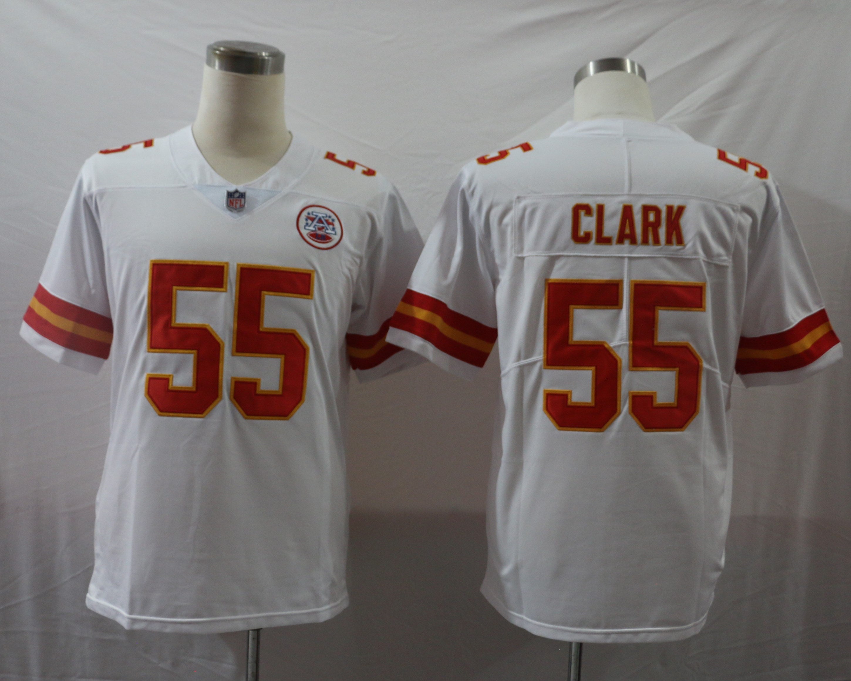 Men's Kansas City Chiefs Frank Clark White Game Jersey