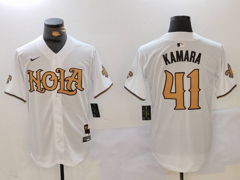 Men's New Orleans Saints Alvin Kamara White Replica Player Jersey