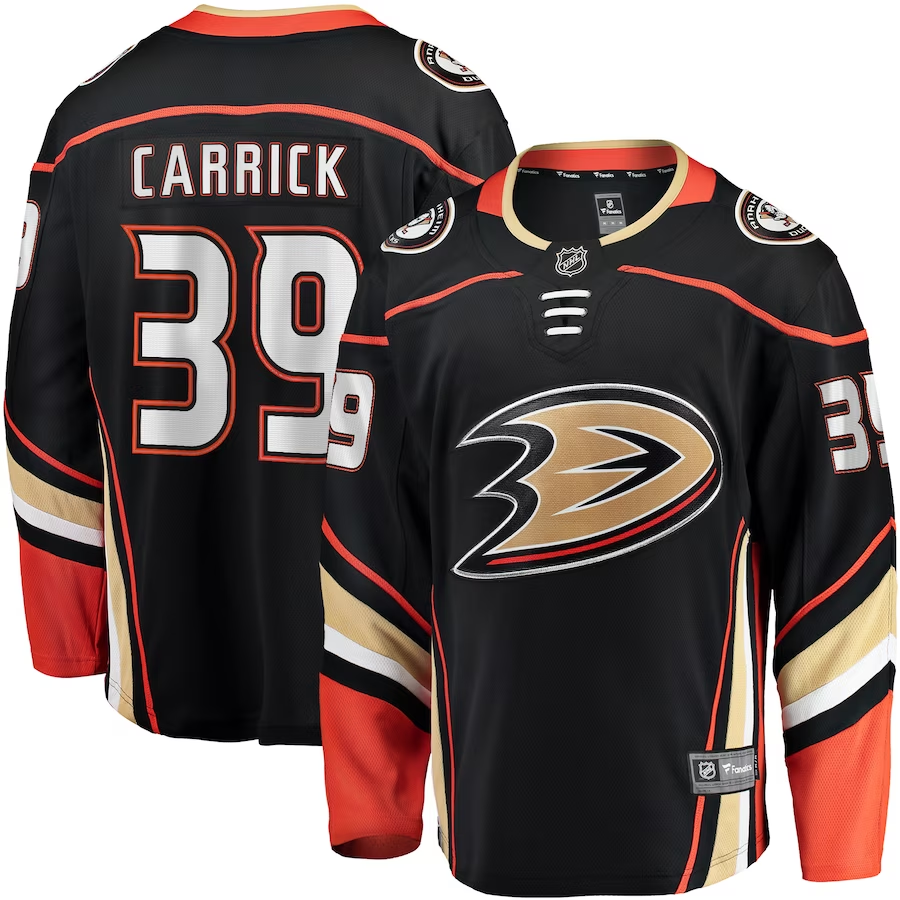 Men's Anaheim Ducks Sam Carrick Black Home Breakaway Player Jersey