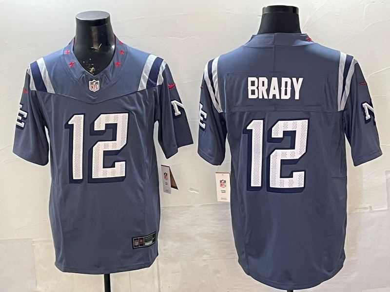 Men's New England Patriots Tom Brady Storm Blue 2025 Rivalries Collection Limited Jersey