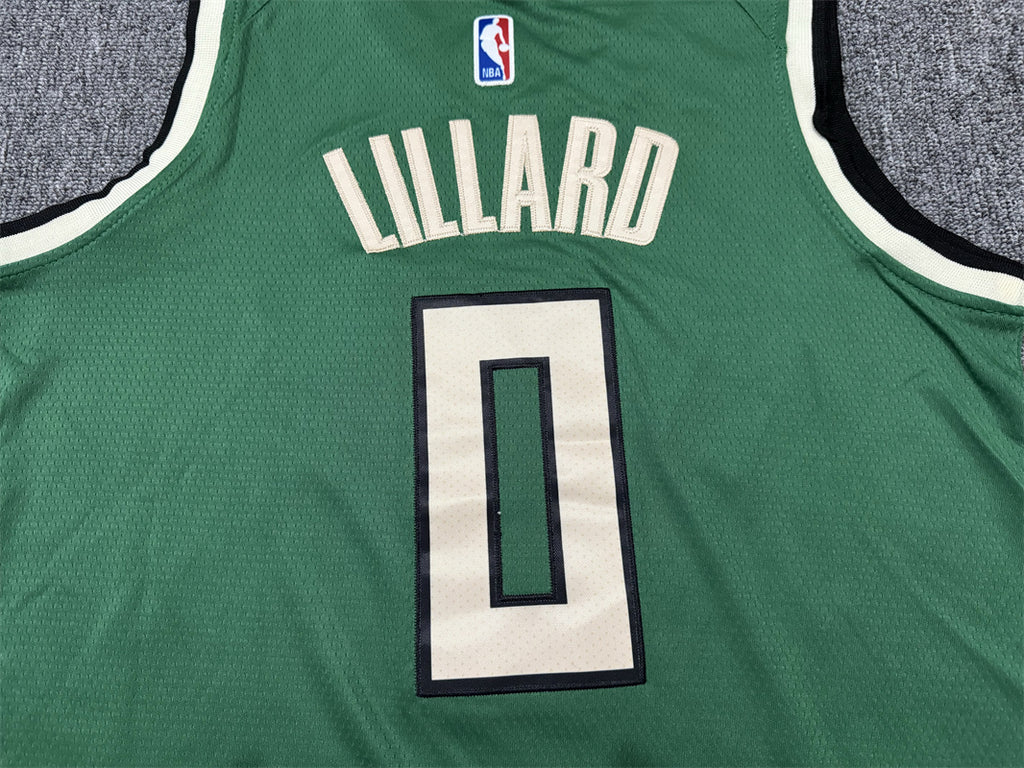 Men's Milwaukee Bucks Damian Lillard Green Swingman Jersey