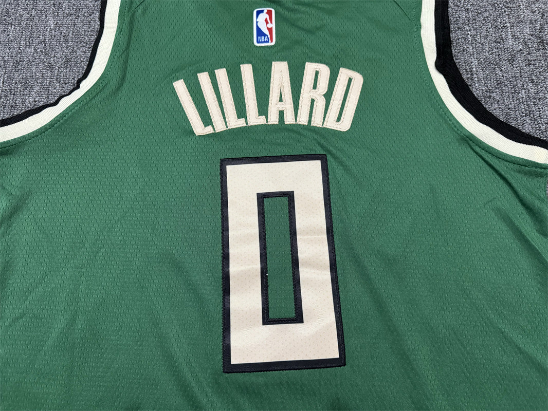 Men's Milwaukee Bucks Damian Lillard Green Swingman Jersey