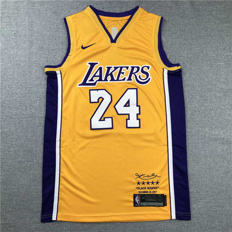 Men's Los Angeles Lakers Kobe Bryant NBA Yellow Jersey - Retired Edition