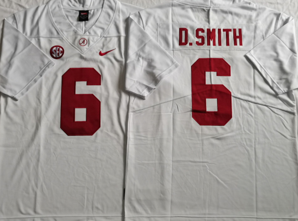Men's Alabama Crimson Tide Devonta Smith White Player Game Jersey