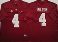 Men's Alabama Crimson Tide Jalen Milroe Red Game Jersey