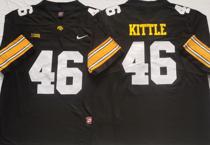 Men's Iowa Hawkeyes George Kittle Black Team Player Game Jersey