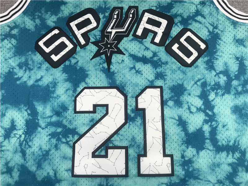 Men's San Antonio Spurs Tim Duncan Blue Galaxy Swingman Jersey