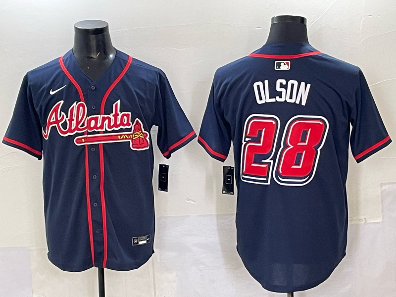 Men's Atlanta Braves Matt Olson Navy 2025 MLB Speedway Classic Alternate Limited Jersey