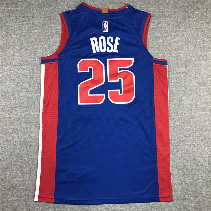 Men's Detroit Pistons Derrick Rose Blue 2021/22 Fast Break Replica Jersey