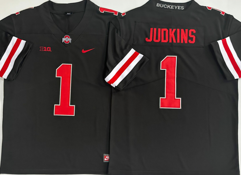 Men's Ohio State Buckeyes Quinshon Judkins Black Player Jersey