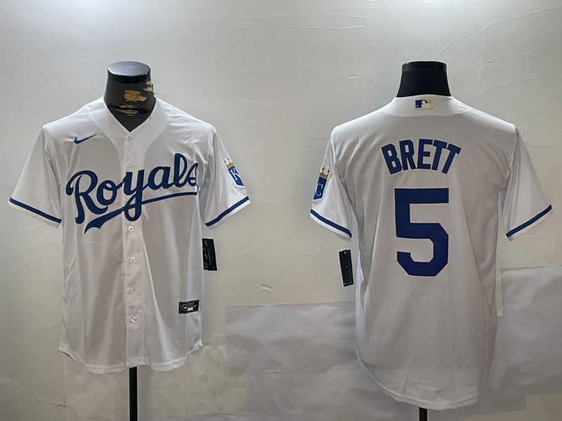 Men's Kansas City Royals George Brett White Home Replica Player Jersey