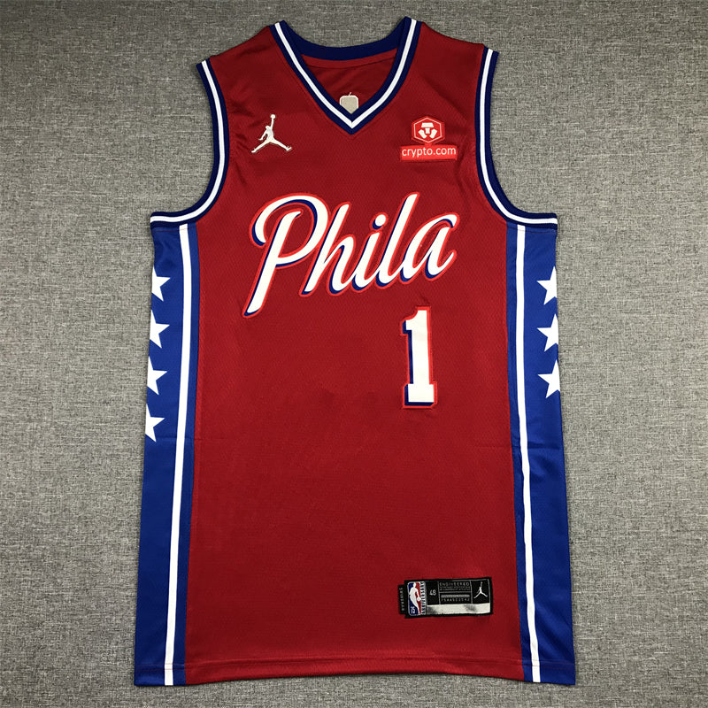 Men's Philadelphia 76ers James Harden Red Fastbreak Replica Player Jersey