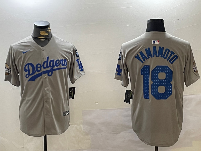 Men's Los Angeles Dodgers Yoshinobu Yamamoto Gray Game Player Jersey