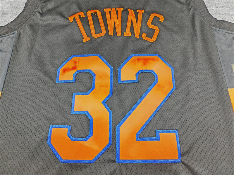 Men's New York Knicks Karl-Anthony Towns Black Swingman Jersey - Statement Edition