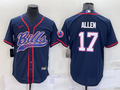 Men's Buffalo Bills Josh Allen Navy Game Jersey Joint Edition