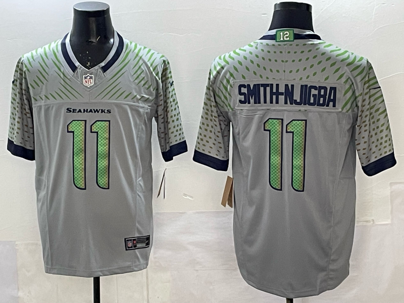 Men's Seattle Seahawks Jaxon Smith-Njigba Wolf Gray 2025 Rivalries Collection Limited Jersey