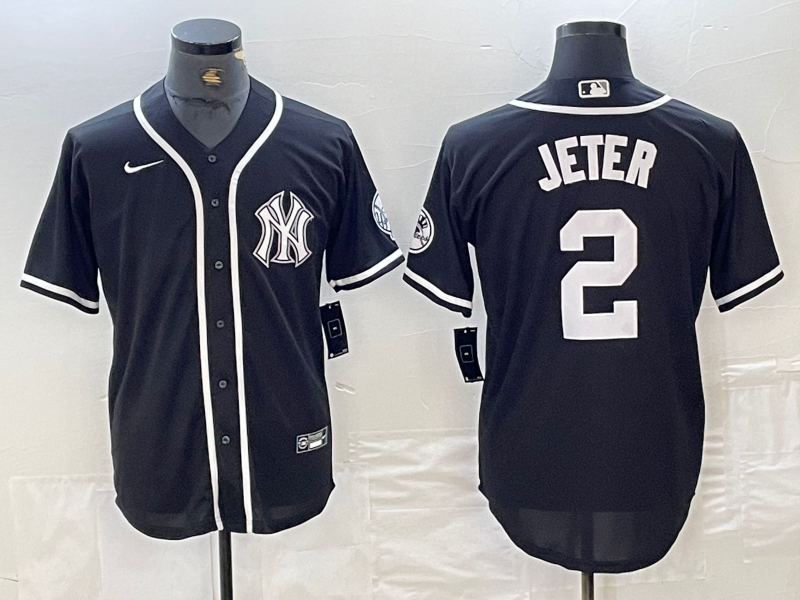 Men's New York Yankees Derek Jeter Black Limited Jersey