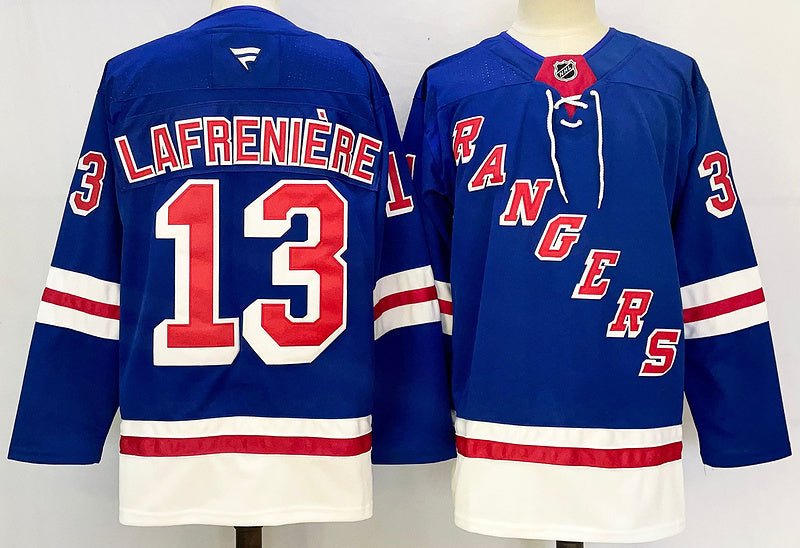 Men's New York Rangers Alexis Lafreniere Fanatics Blue Jersey