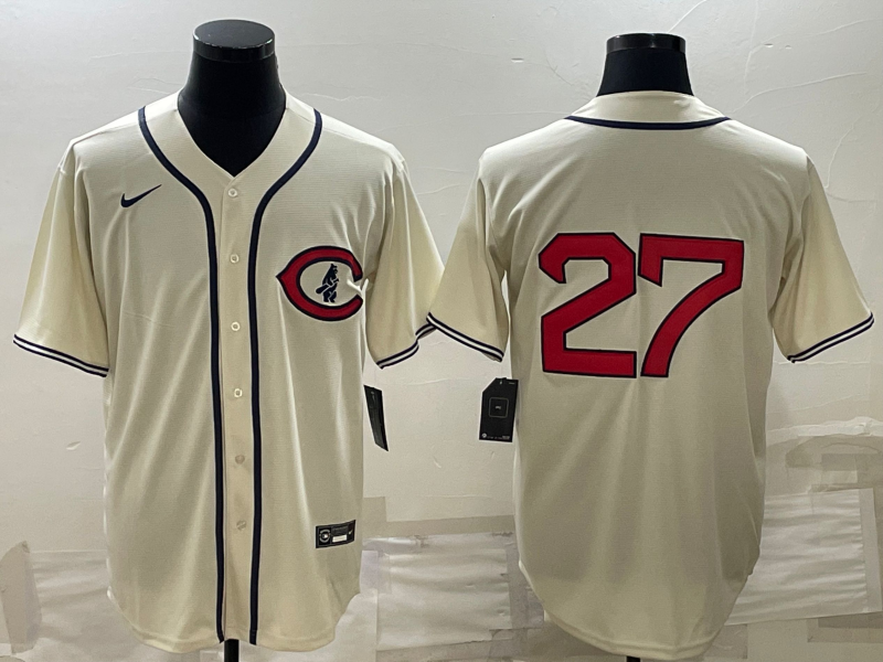 Men's Chicago Cubs Seiya Suzuki Cream Player Name Jersey
