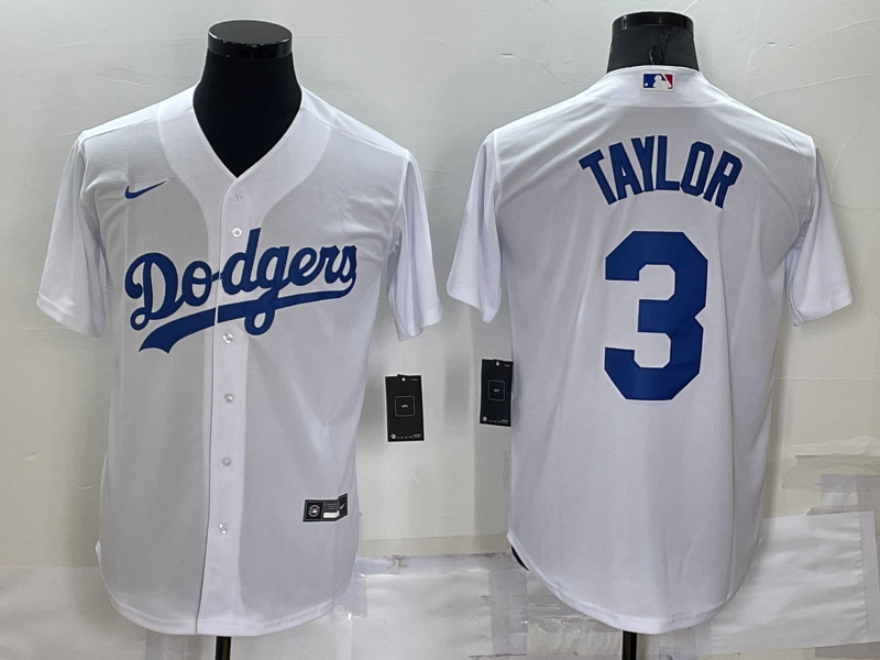 Men's Los Angeles Dodgers Chris Taylor White Replica Baseball Jersey