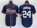 Men's Detroit Tigers Miguel Cabrera Navy Replica Player Jersey Joint Edition