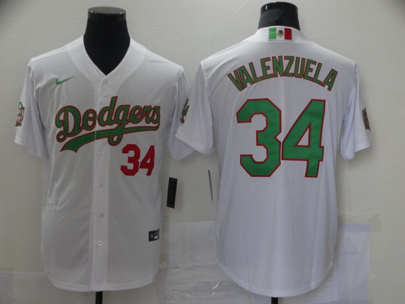 Men's Los Angeles Dodgers Fernando Valenzuela White Player Game Jersey