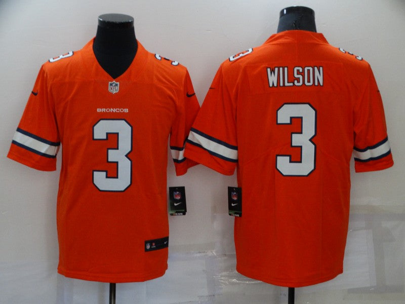 Men's Denver Broncos Russell Wilson Orange Game Player Jersey