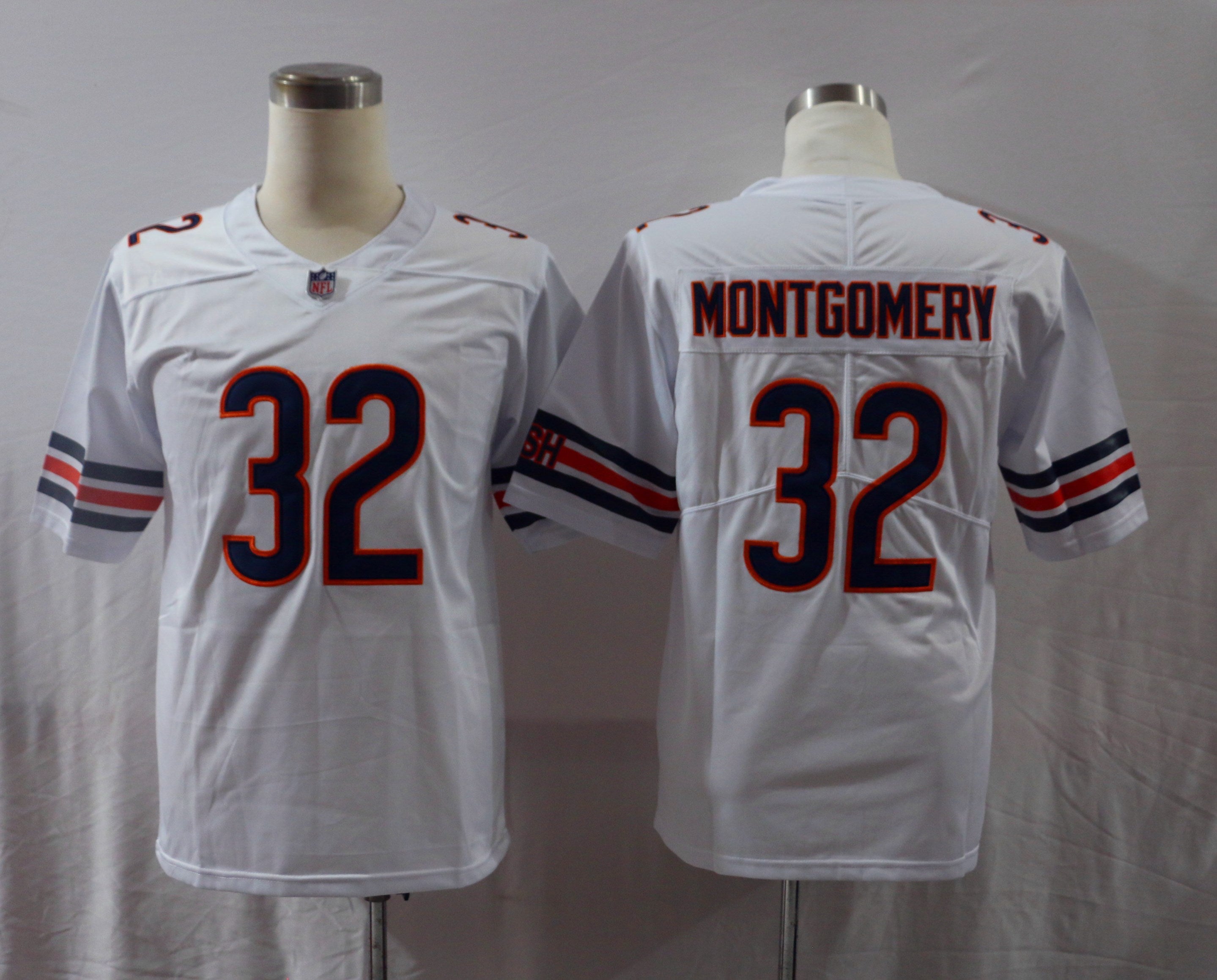 Men's Chicago Bears David Montgomery White Player Game Jersey