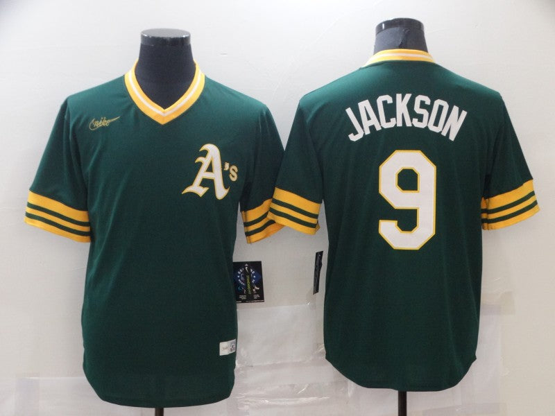 Men's Oakland Athletics Reggie Jackson Green Replica Baseball Jersey