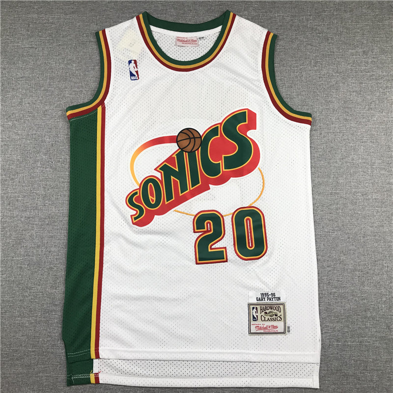 Men's Seattle Supersonics Gary Payton White Throwback Swingman Jersey