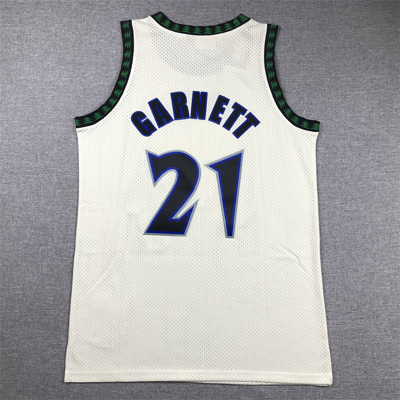 Men's Minnesota Timberwolves Kevin Garnett Cream Hardwood Classics Swingman Jersey