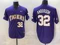Men's LSU Tigers Kade Anderson Purple Replica Player Jersey