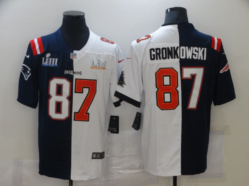 Men's New England Patriots Rob Gronkowski Navy/White Game Jersey
