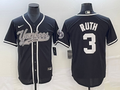 Men's New York Yankees Babe Ruth Black Player Jersey Joint Edition
