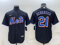 Men's New York Mets Max Scherzer Black Replica Baseball Jersey