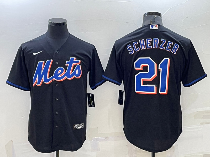 Men's New York Mets Max Scherzer Black Replica Baseball Jersey