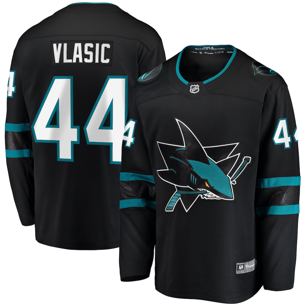 Men's San Jose Sharks Marc-Edouard Vlasic Fanatics Black Breakaway Jersey